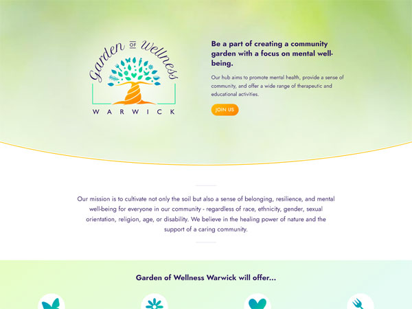 Garden of Wellness Warwick - Design  · Simple brochure  · Content management system  · Mobile responsive  · Nimbo website builder