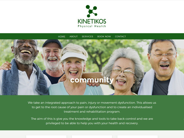 Kinetikos Physical Health - Design  · Content management system  · Mobile responsive  · Nimbo website builder